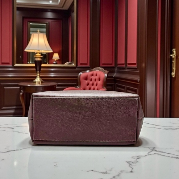 COACH Oxblood Mini City Zip Tote & Red Glitter Cherry Charm - Picture 5 of 7